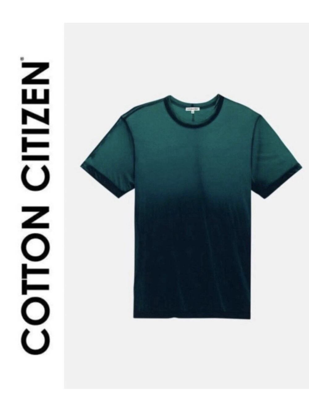 COTTON CITIZEN Men's Prince Tee Teal Blue Cast Large Size S NWT
